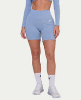 Ribbed High-Waist Biker Shorts