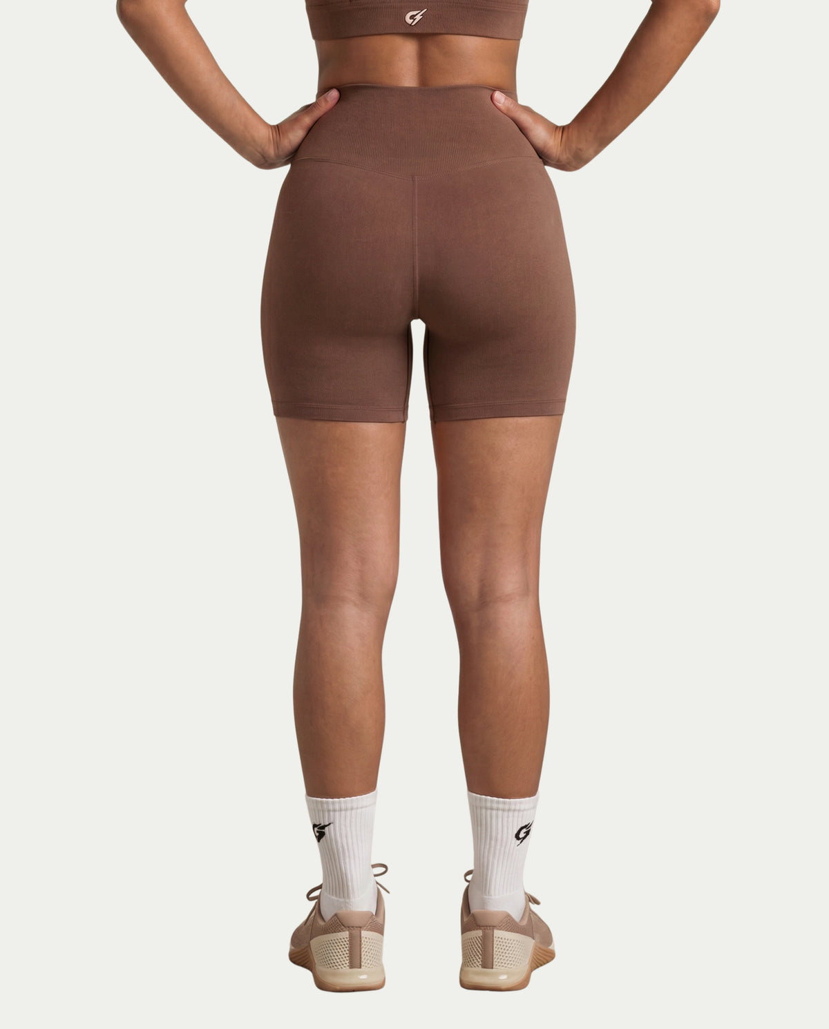 Ribbed High-Waist Biker Shorts