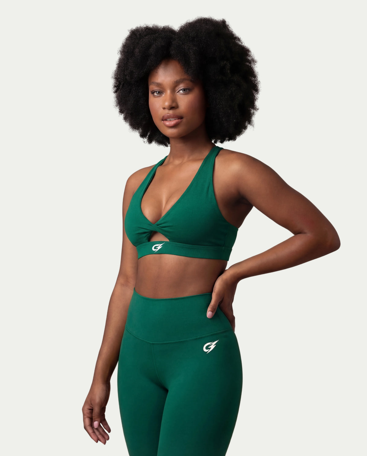 Deep V Neckline Strap Sports Bra