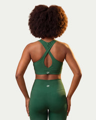 Deep V Neckline Strap Sports Bra