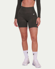 Ribbed High-Waist Biker Shorts